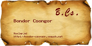 Bondor Csongor névjegykártya