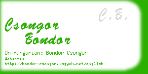 csongor bondor business card